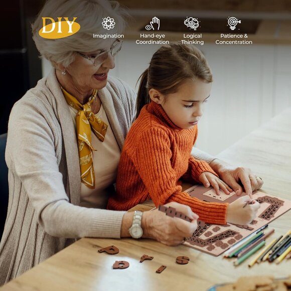 🆕 Wooden Eiffel Tower Craft Kit Model Building LED Light Architecture Toy Set - Picture 5 of 9